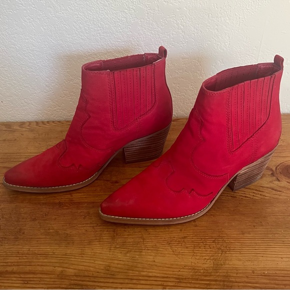 Sam Edelman Red Ankle Booties Size 8 - Picture 4 of 8